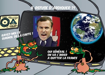 Des extra-terrestres veulent faire quitter la France à Macron.